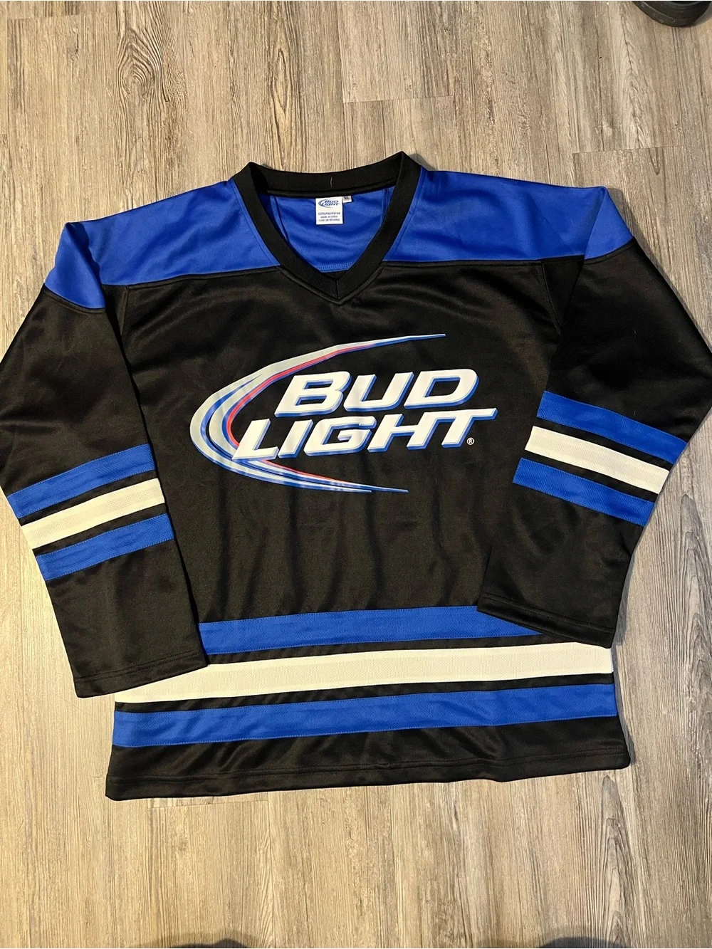 Vintage Bud Light Hockey Jersey Mens XL Official Beer Anheuser-Busch St Louis#00